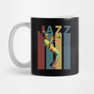 Jazz, Retro design with a jazz trumpet player Mug